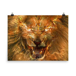 Feathers and Fire Lion Poster - Argento Bookstore
